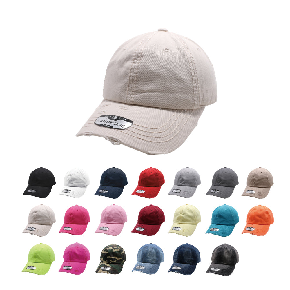 PB136V Distressed Dad Hat - PITBULL TDC