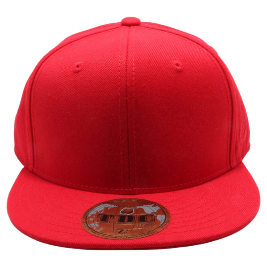 PB5000 TDC PitBull On-Field Wool Blend Flat Fitted Hats [Red]