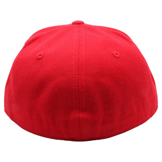 PB5000 TDC PitBull On-Field Wool Blend Flat Fitted Hats [Red]