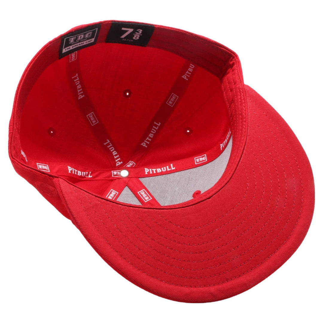 PB5000 TDC PitBull On-Field Wool Blend Flat Fitted Hats [Red]