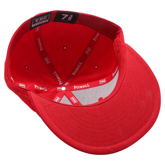 PB5000 TDC PitBull On-Field Wool Blend Flat Fitted Hats [Red]