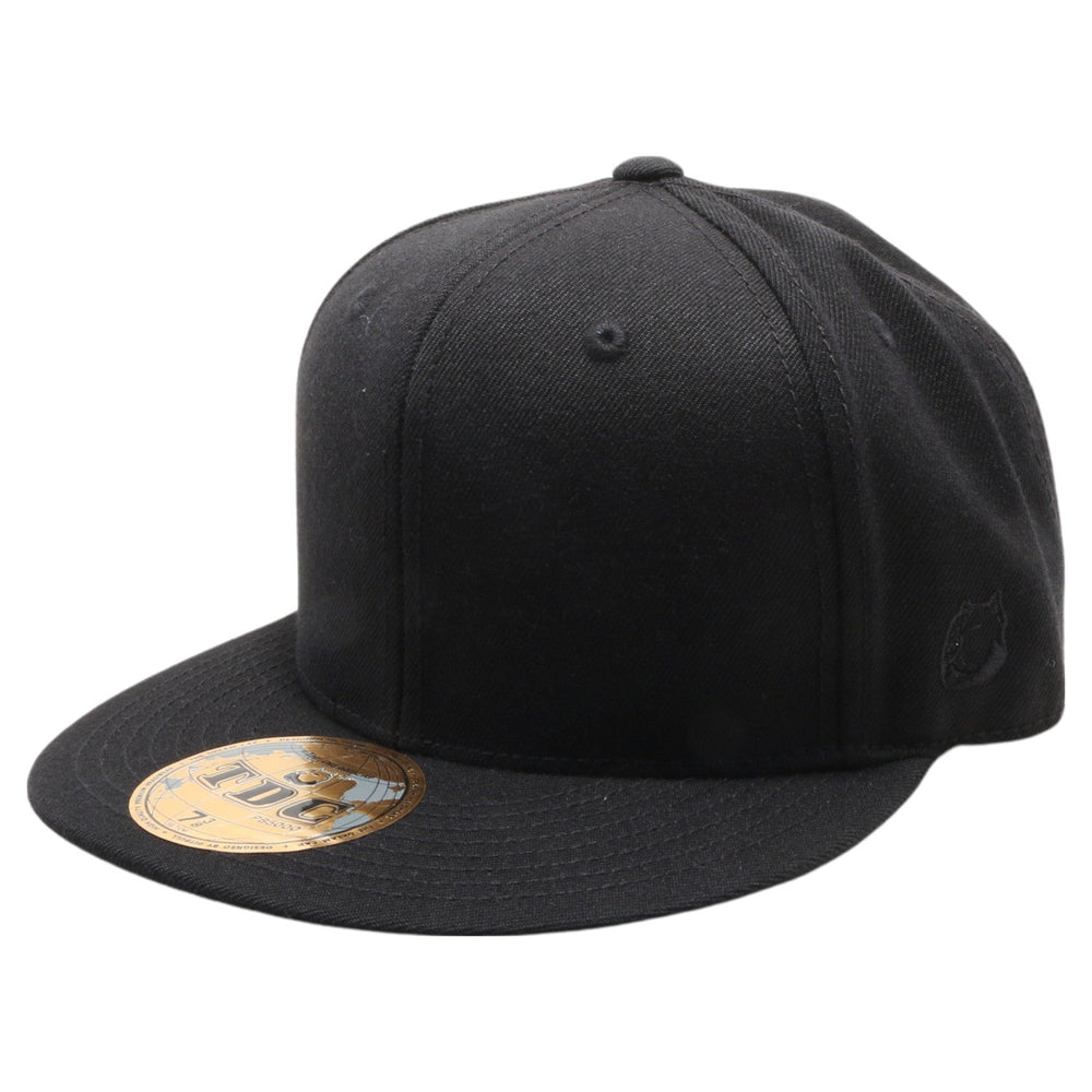 PB5000 TDC PitBull On-Field Wool Blend Flat Fitted Hats [Black]