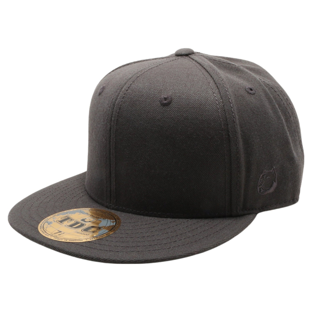 PB5000 TDC PitBull On-Field Wool Blend Flat Fitted Hats [Dark Grey]