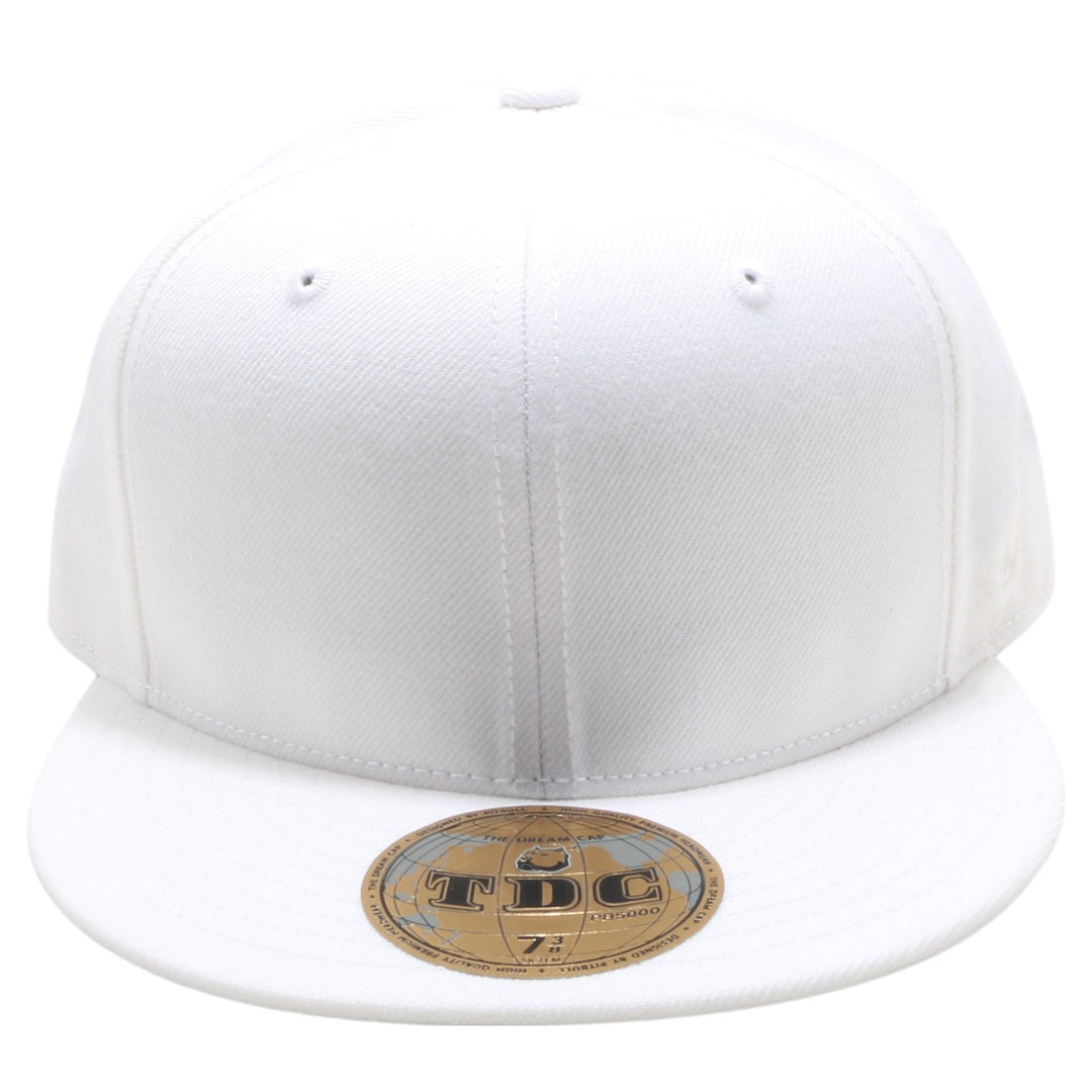PB5000 TDC PitBull On-Field Wool Blend Flat Fitted Hats [White]