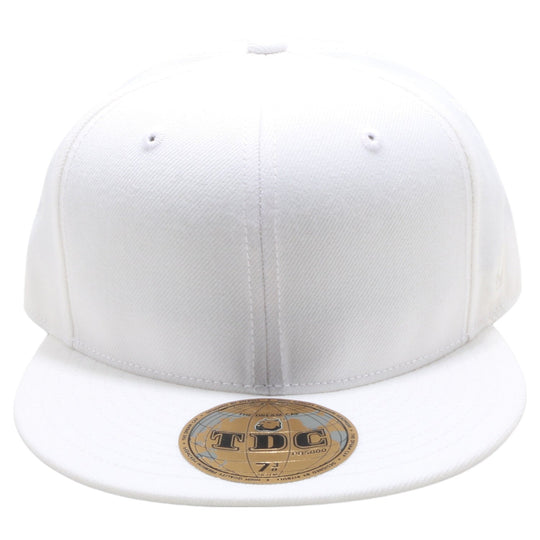 PB5000 TDC PitBull On-Field Wool Blend Flat Fitted Hats [White]