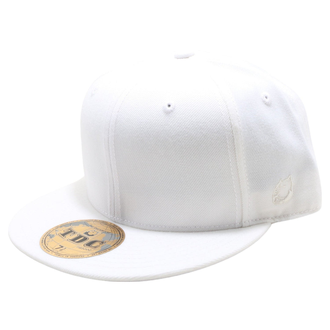 PB5000 TDC PitBull On-Field Wool Blend Flat Fitted Hats [White]