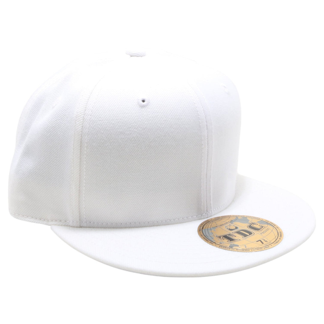 PB5000 TDC PitBull On-Field Wool Blend Flat Fitted Hats [White]