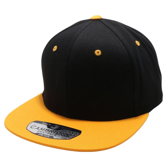 PB105T PitBull Cambridge Cotton Two-Tone Snapback [Black/Gold]