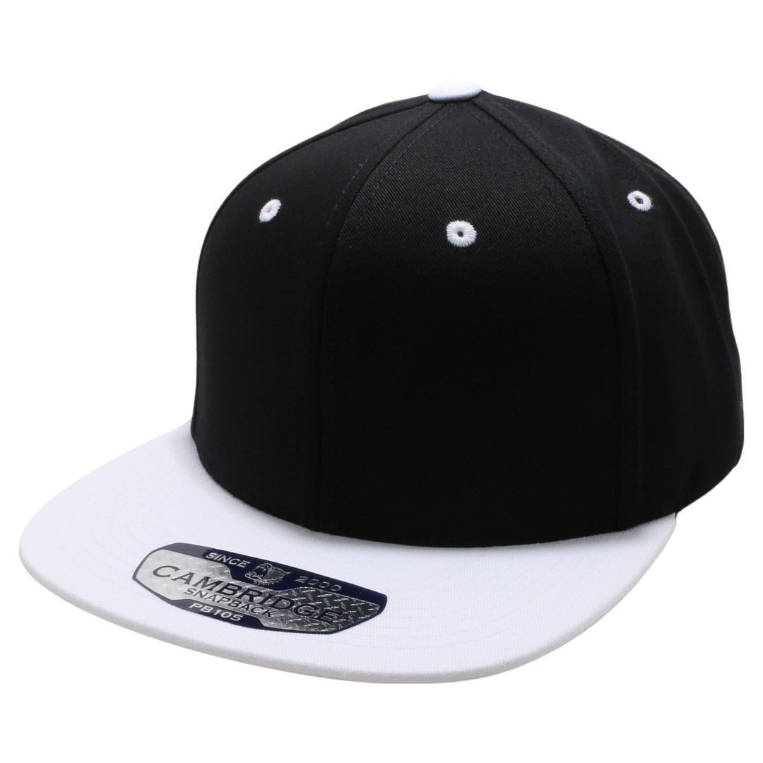 PB105T PitBull Cambridge Cotton Two-Tone Snapback [Black/White]
