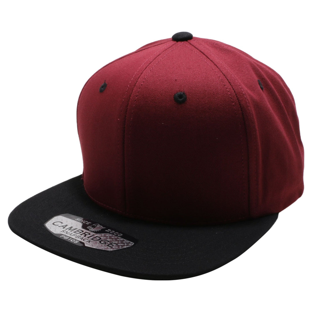 PB105T PitBull Cambridge Cotton Two-Tone Snapback [Burgundy/Black]
