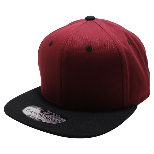 PB105T PitBull Cambridge Cotton Two-Tone Snapback [Burgundy/Black]