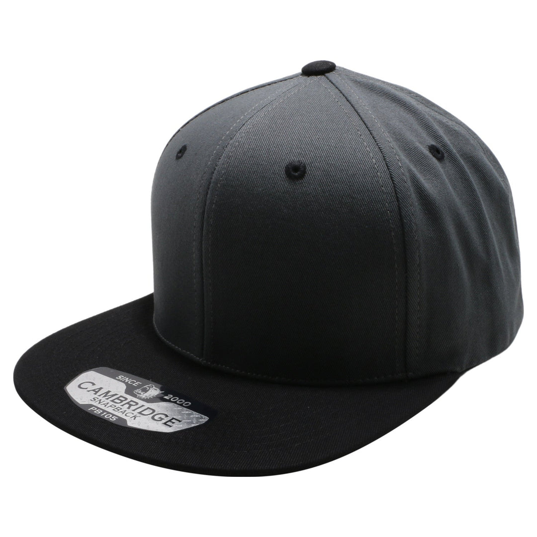 PB105T PitBull Cambridge Cotton Two-Tone Snapback [Charcoal/Black]