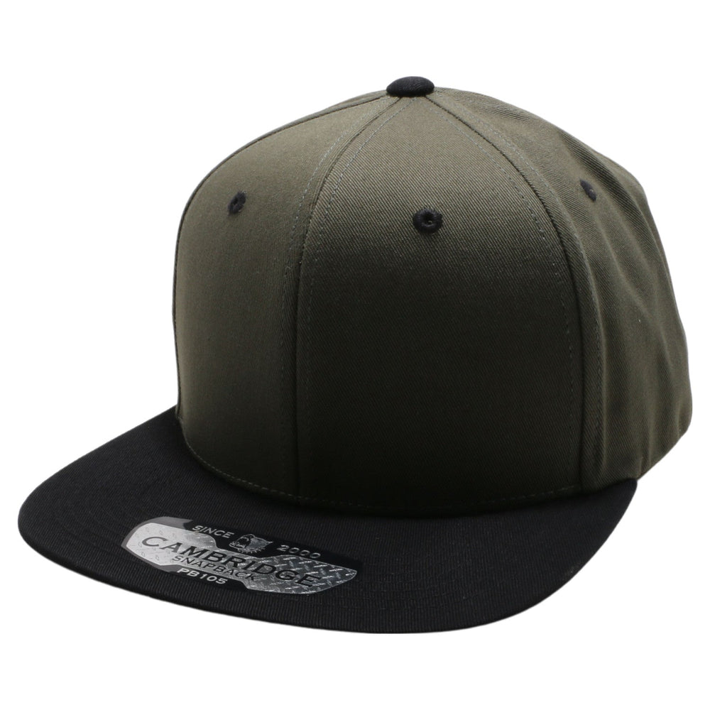 PB105T PitBull Cambridge Cotton Two-Tone Snapback [Olive/Black]