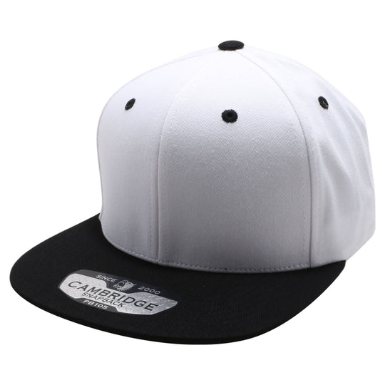 PB105T PitBull Cambridge Cotton Two-Tone Snapback [White/Black]