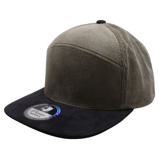 PB124 Pit Bull Hybrid Corduroy Camper Hats [Olive/Black] 1
