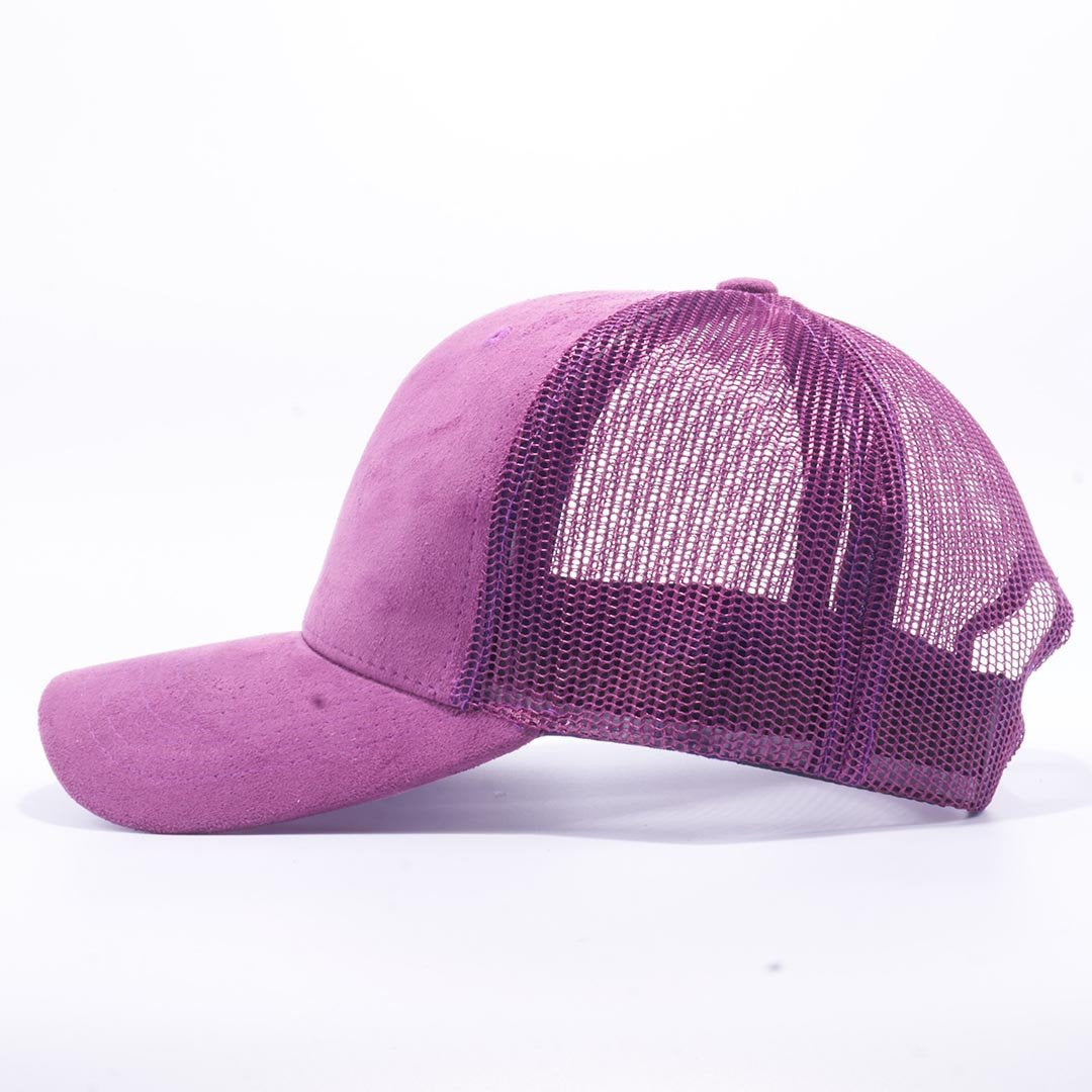 PB189 PURPLE COLOR SUEDE TRUCKER MESH BACK HAT - PITBULL TDC