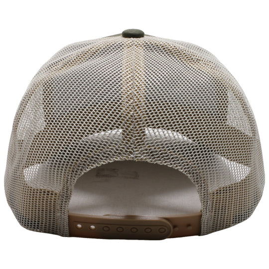 PB222 Pit Bull Cambridge Trucker Hat Olive and Beige mesh