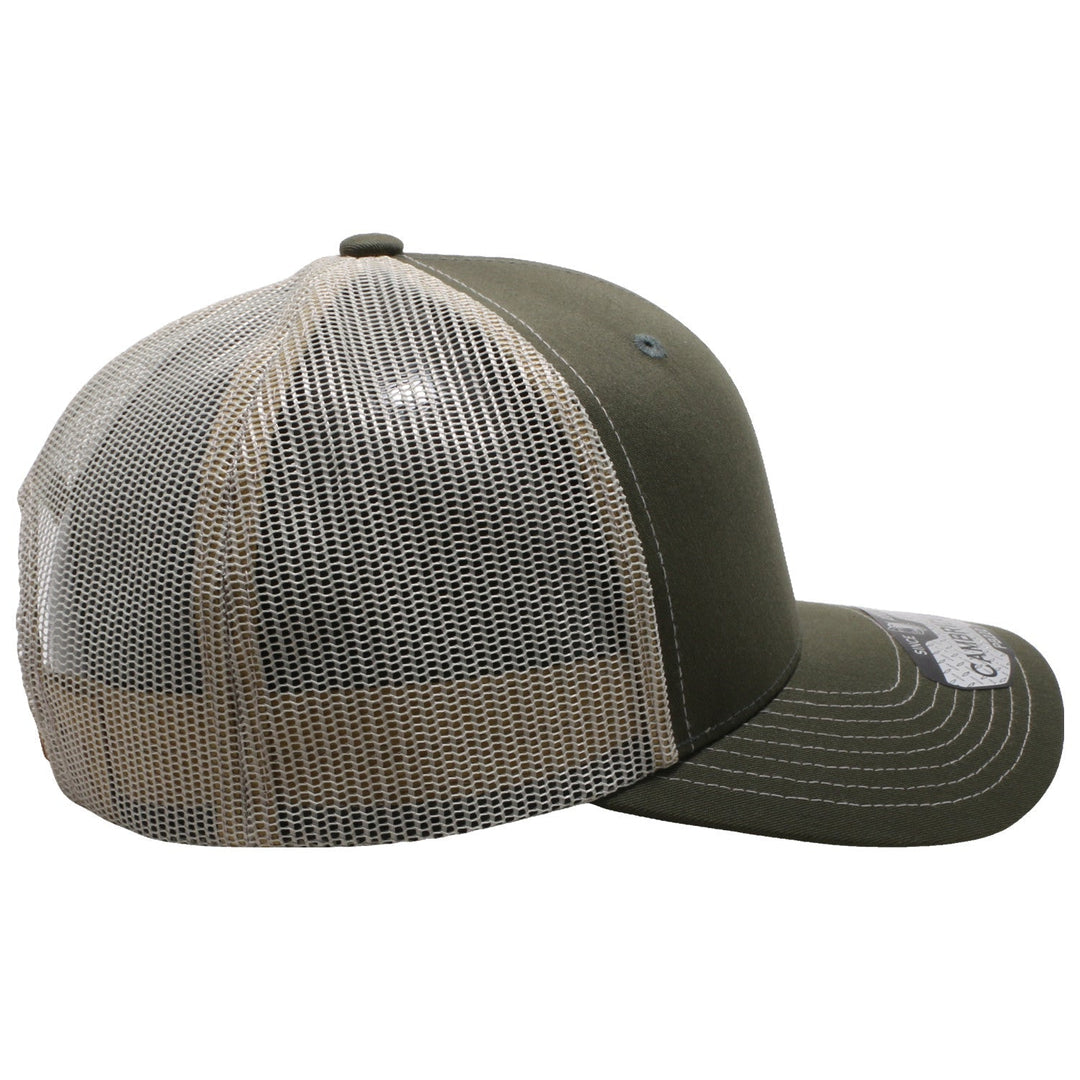 PB222 Pit Bull Cambridge Trucker Hat Olive and Beige mesh