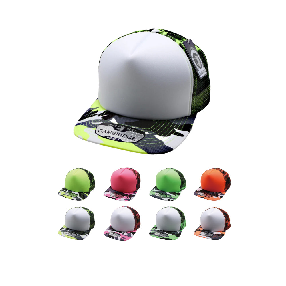 PB267 Neon Camo Sponge Trucker - PITBULL TDC