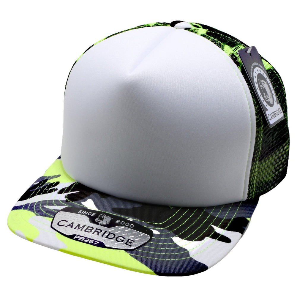 PB267 Neon Camo Sponge Trucker - PITBULL TDC