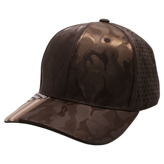PB270 Shiny Camo Perforated US Flag Embroidery on visor