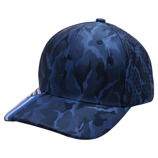 PB270 Shiny Camo Perforated US Flag Embroidery on visor