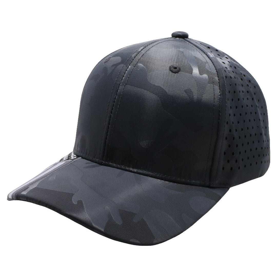 PB270 Shiny Camo Perforated US Flag Embroidery on visor