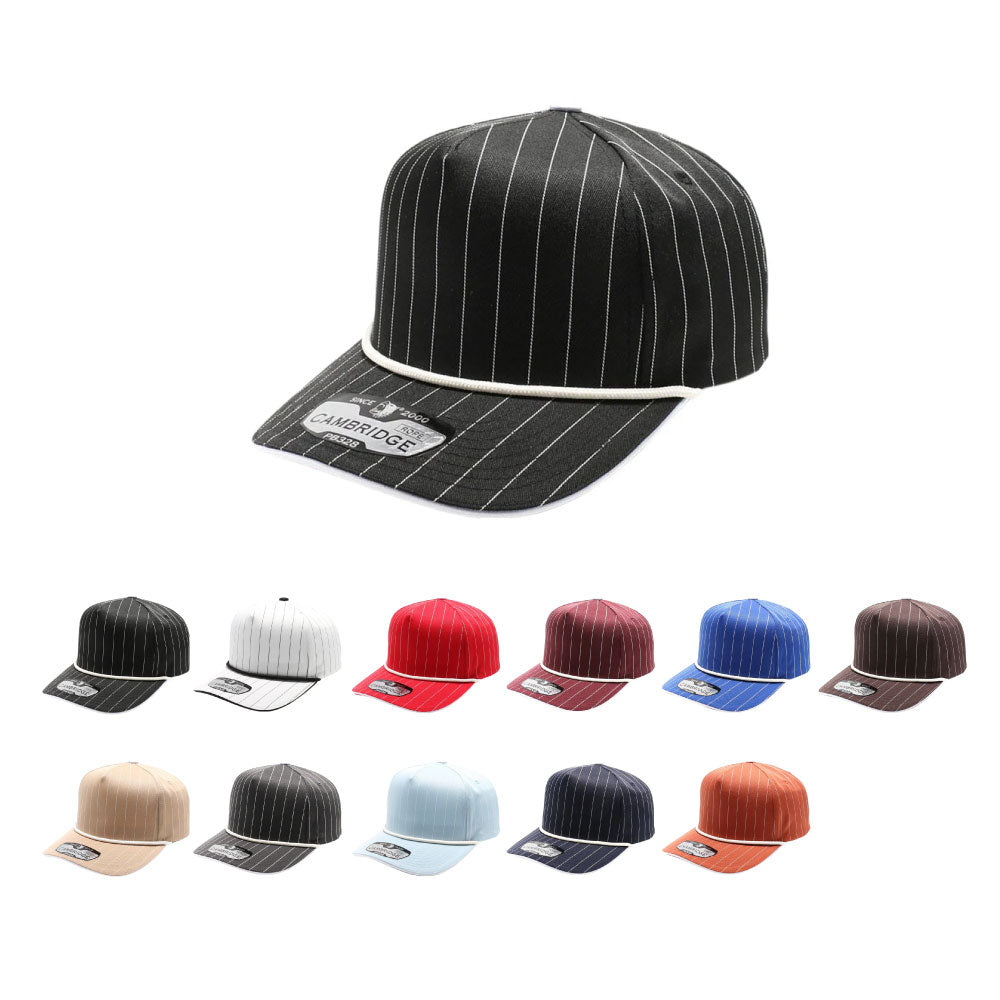 PB328R 5 Panel Pinstripe Rope Snapback - PITBULL TDC