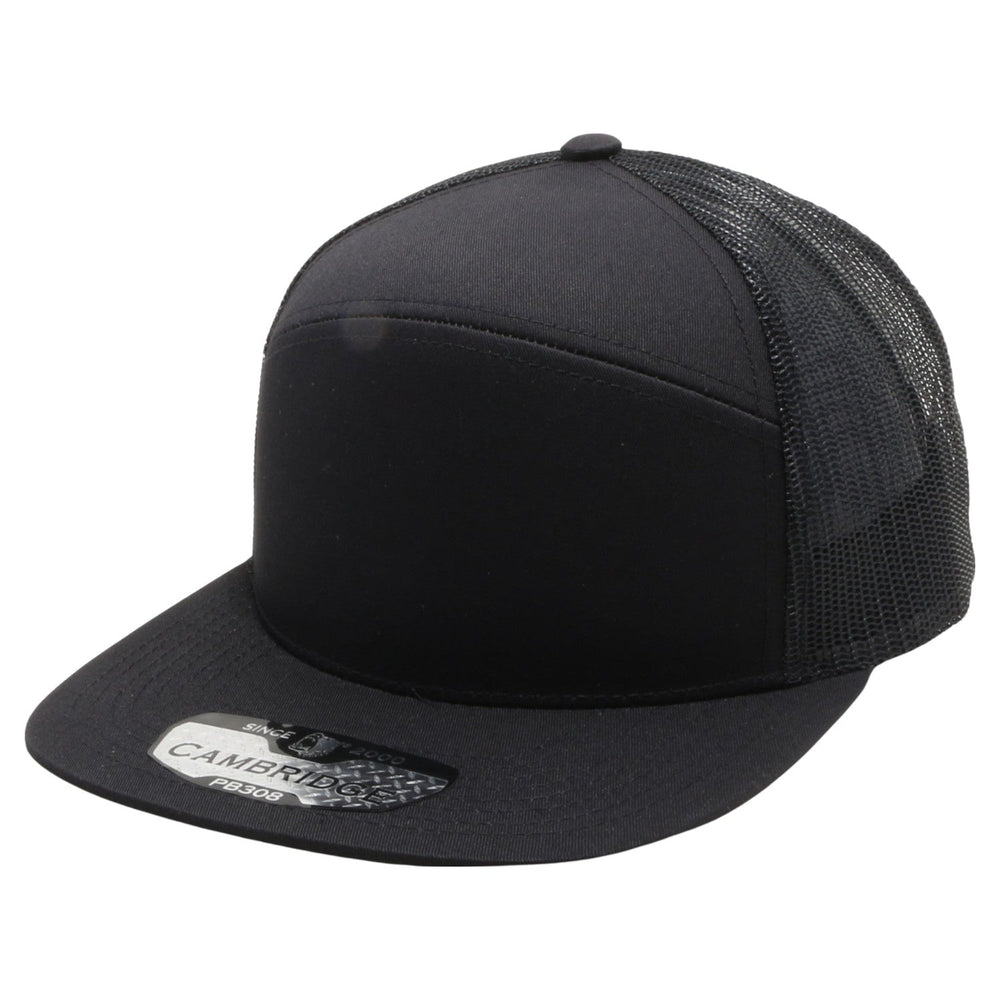 PB308 Pitbull Cambridge 6 Panel Camper Mesh Back Snapback [Black/Black]