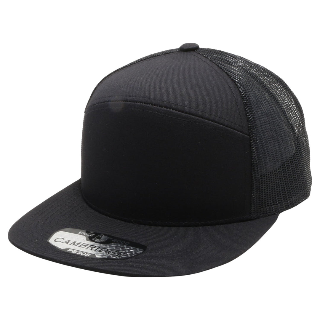 PB308 Pitbull Cambridge 6 Panel Camper Mesh Back Snapback [Black/Black]