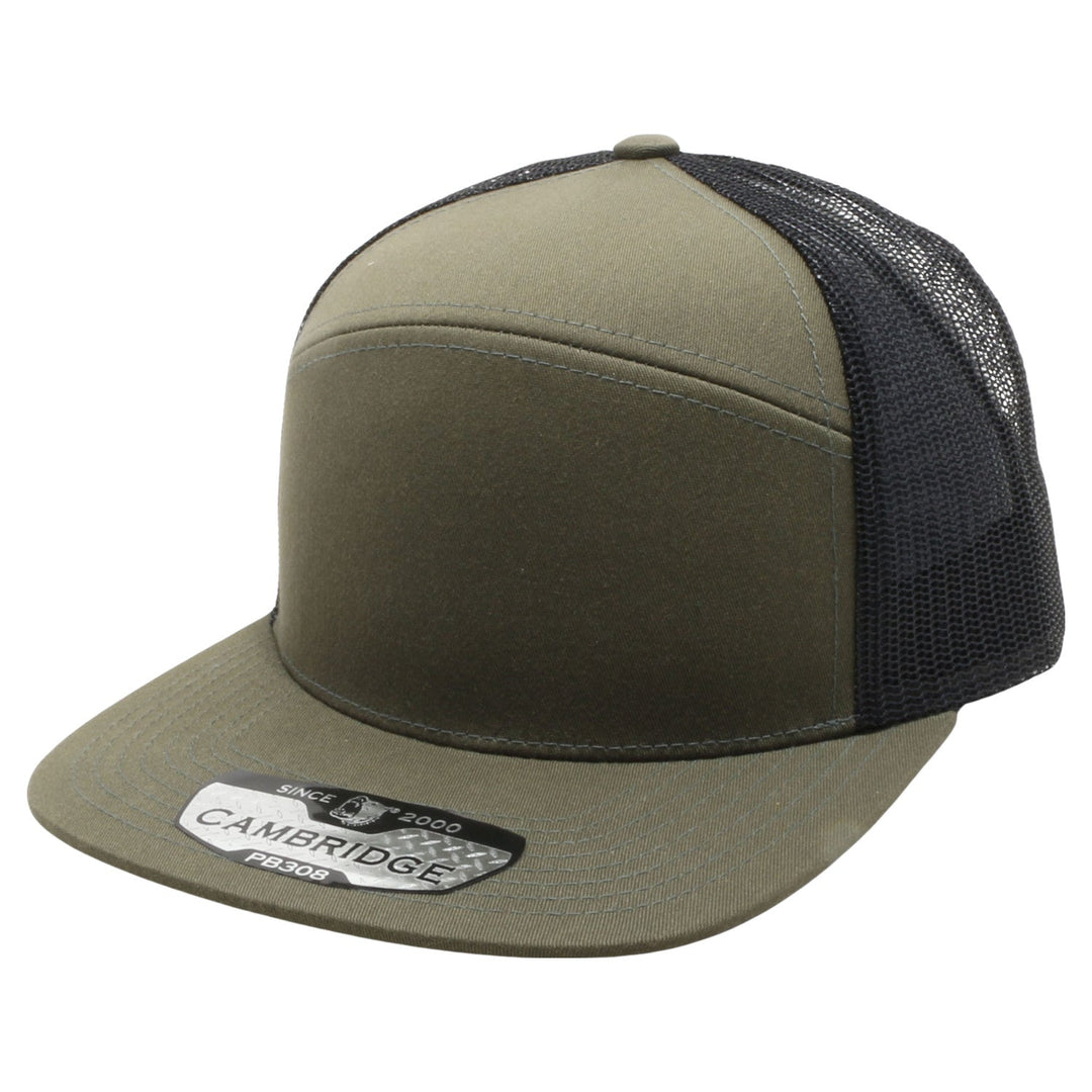 PB308 Pitbull Cambridge 6 Panel Camper Mesh Back Snapback [Olive/Black]