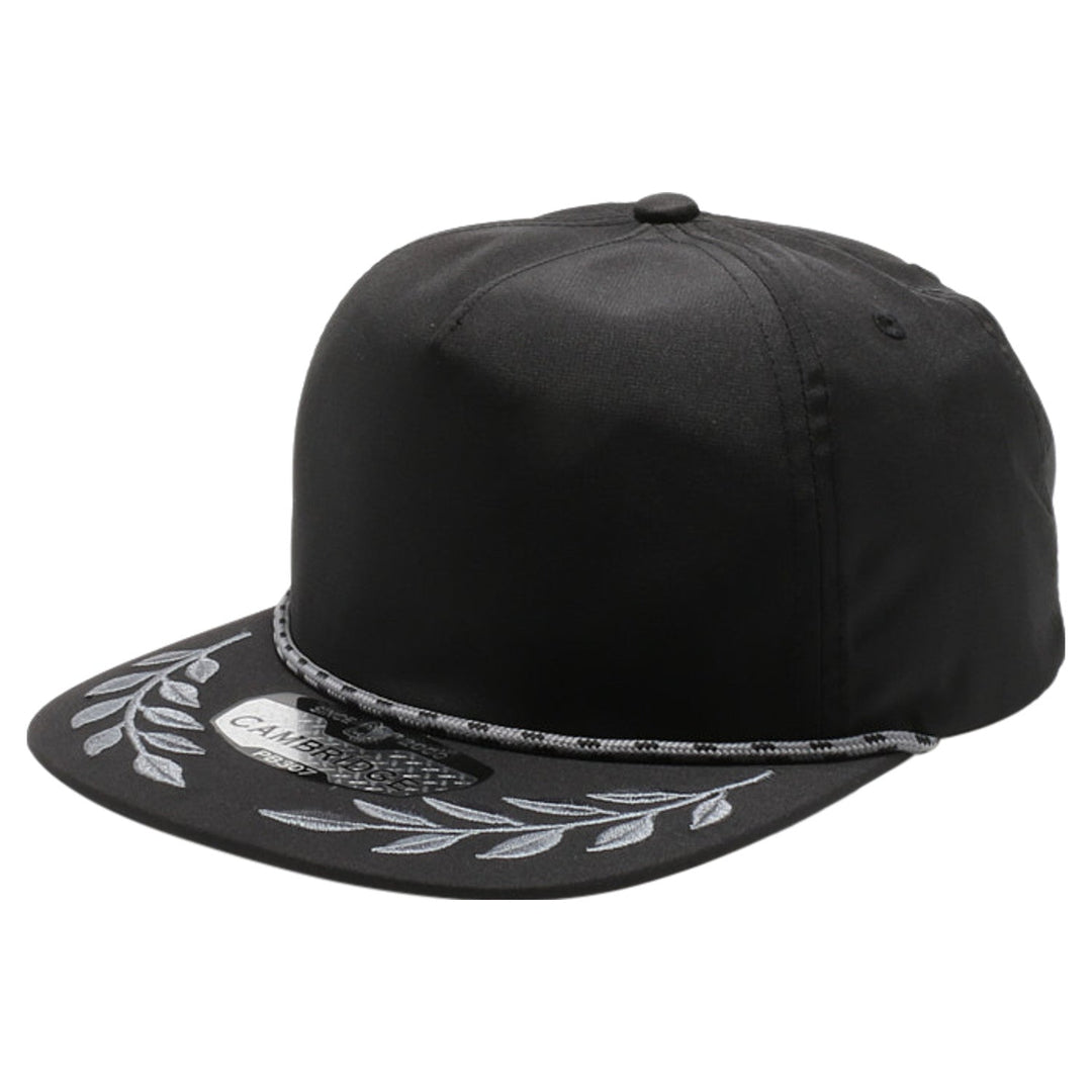 PB307 Pitbull Cambridge 5 Panel Unstructured Bay Leaf Snapback [Black]