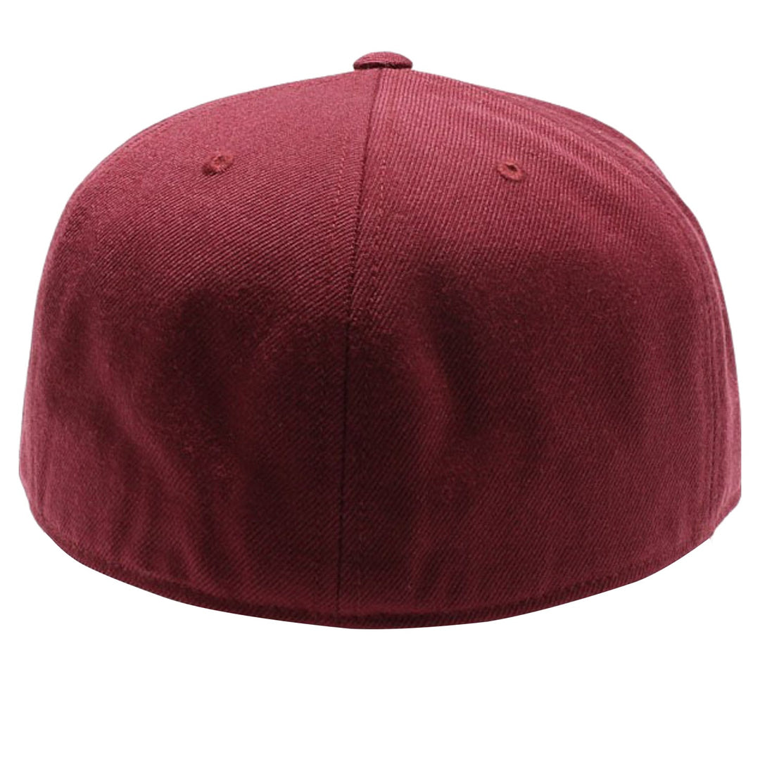 PB5000 TDC PitBull On-Field Wool Blend Flat Fitted Hats [Burgundy]