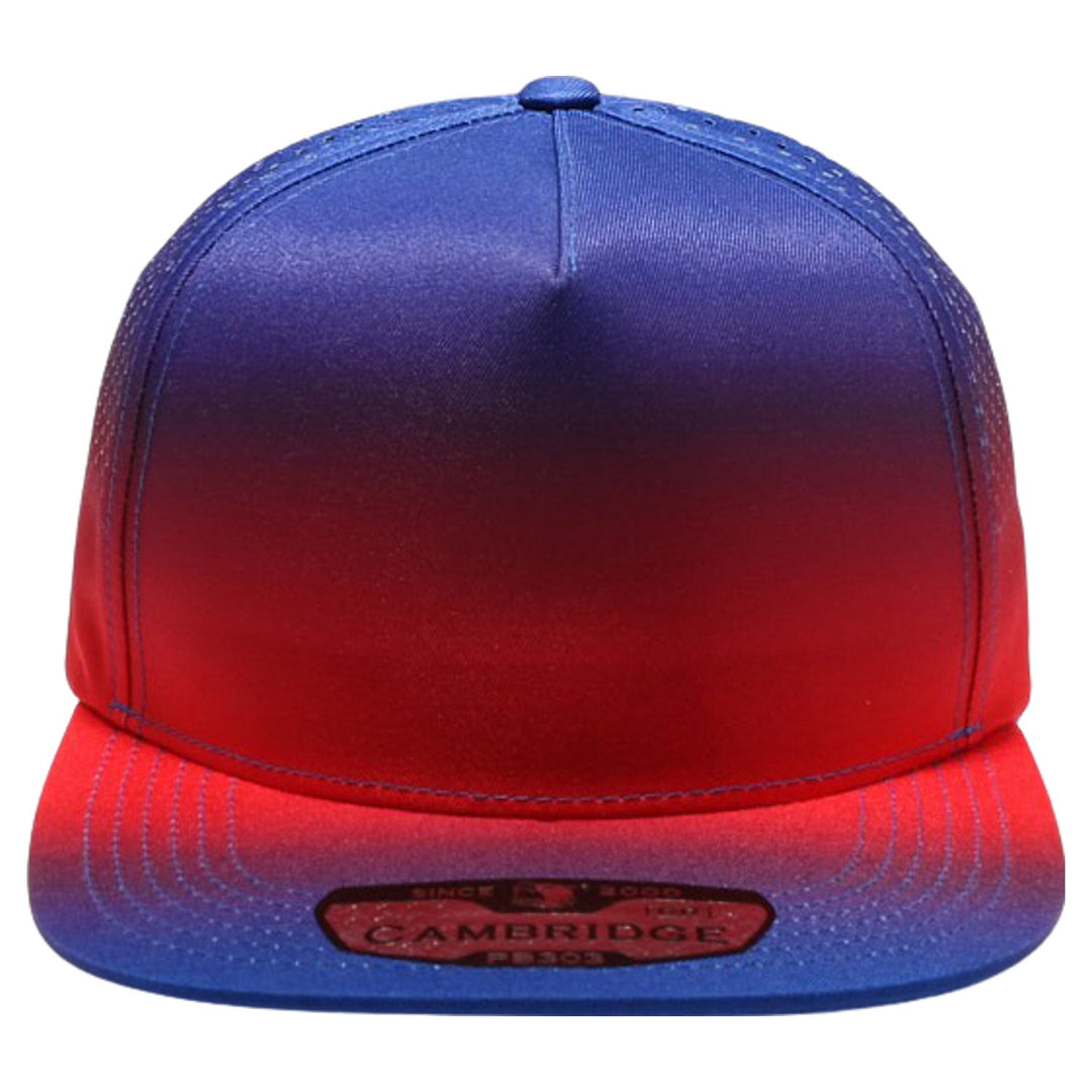 PB303GR Five Panel No Rope Gradation Perforated [Royal/Red]