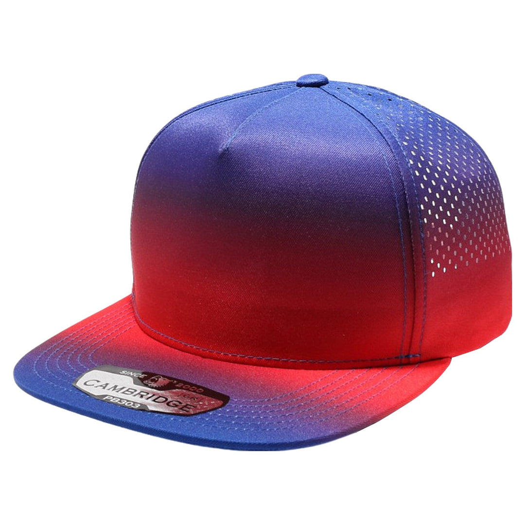 PB303GR Five Panel No Rope Gradation Perforated [Royal/Red]