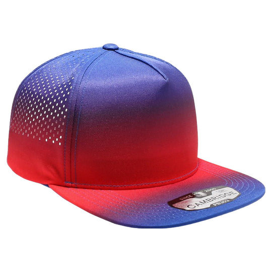 PB303GR Five Panel No Rope Gradation Perforated [Royal/Red]