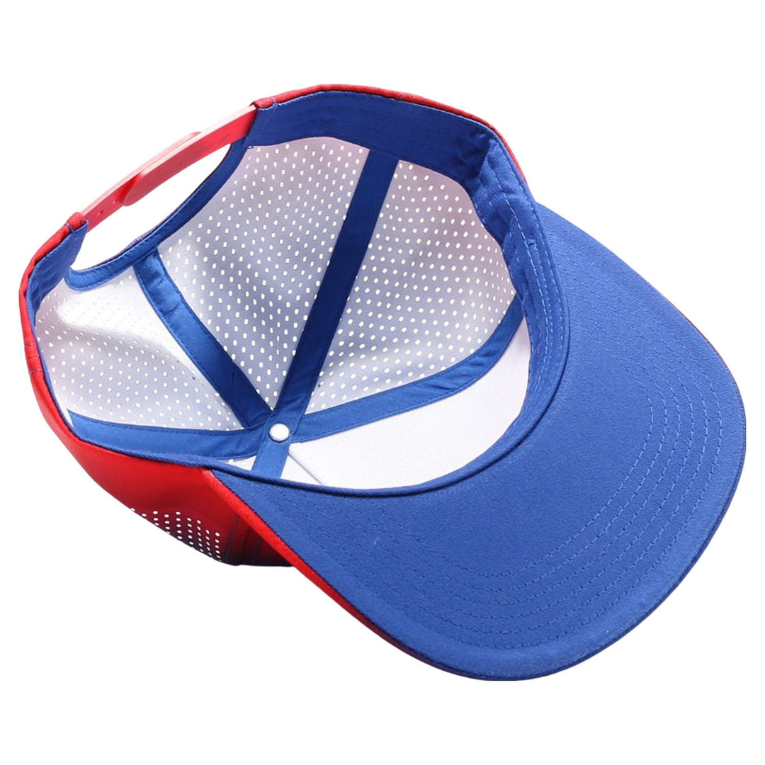 PB303GR Five Panel No Rope Gradation Perforated [Royal/Red]