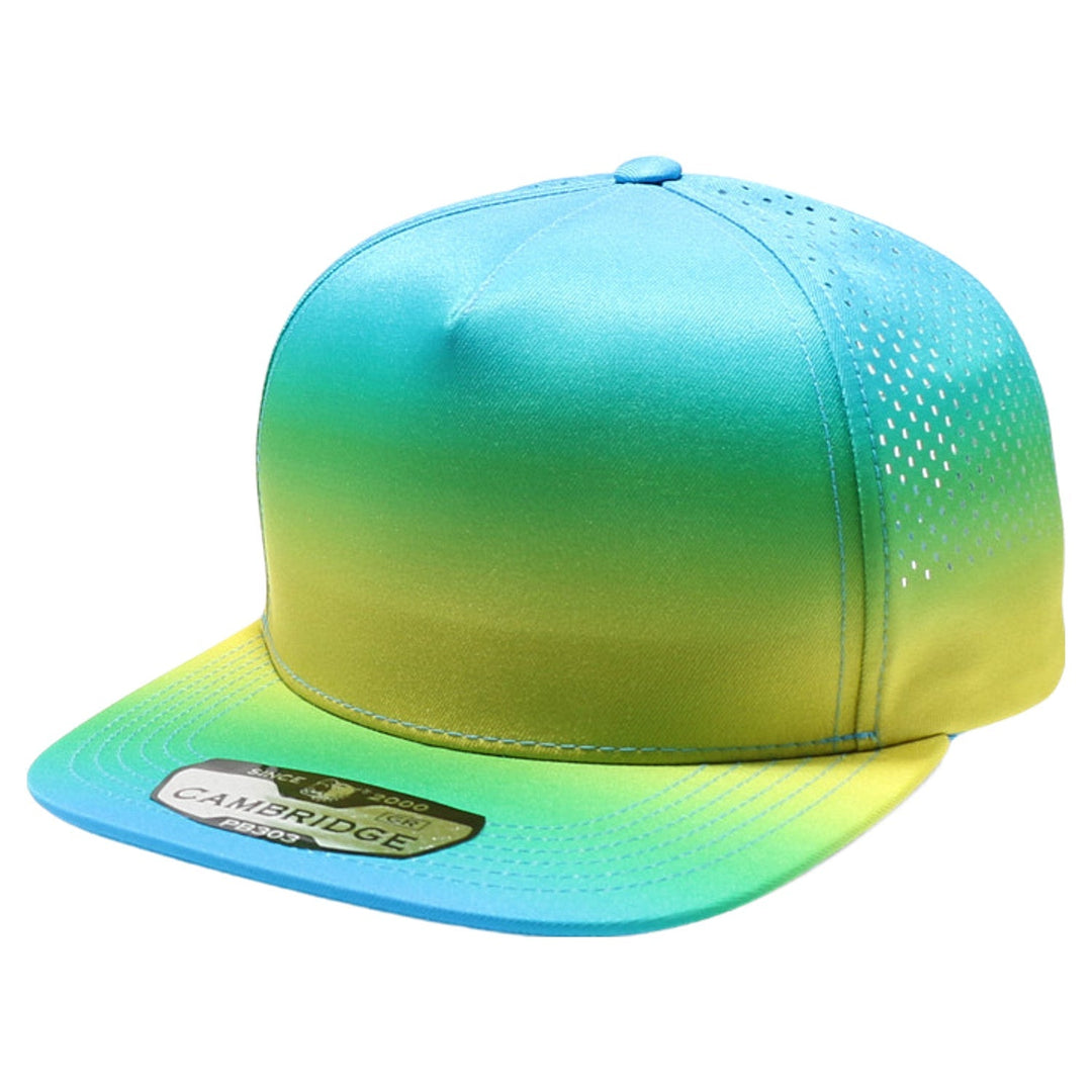 PB303GR Five Panel No Rope Gradation Perforated [Aqua/Lemon]