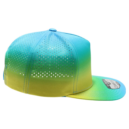 PB303GR Five Panel No Rope Gradation Perforated [Aqua/Lemon]