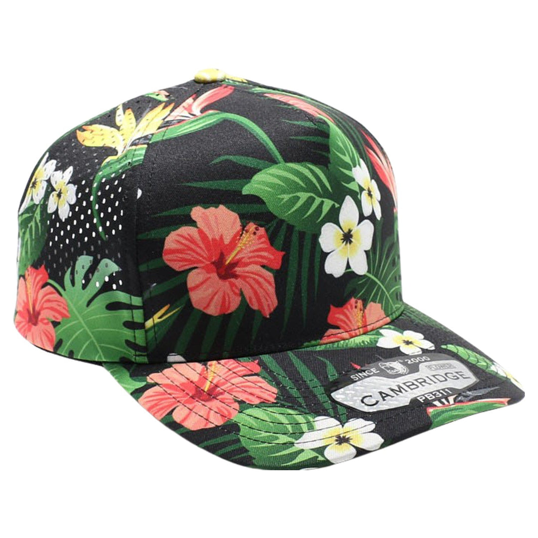 PB311F Five Panel Flower Perforated [Black-2]