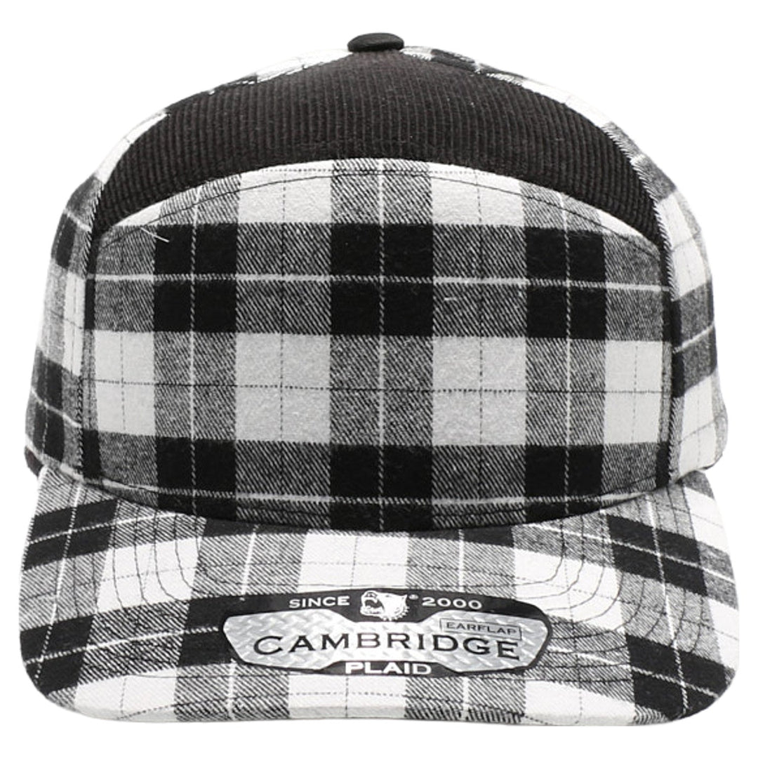 Plaid Camper Ear Flap [White/Black]