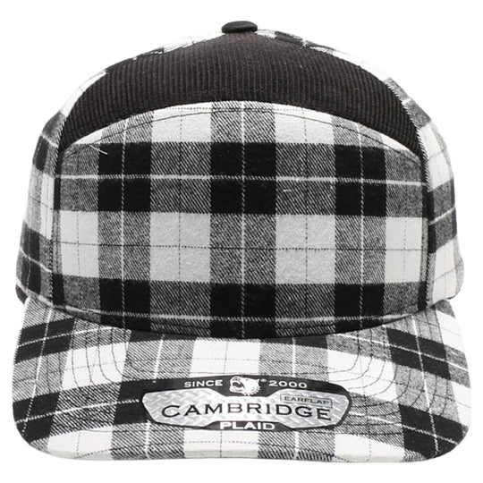 Plaid Camper Ear Flap [White/Black]