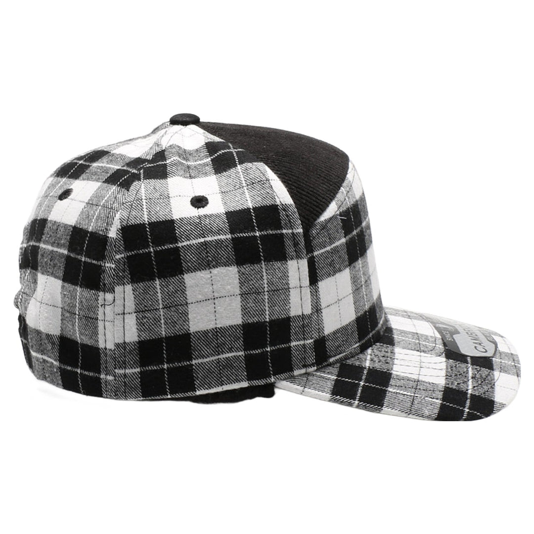 Plaid Camper Ear Flap [White/Black]