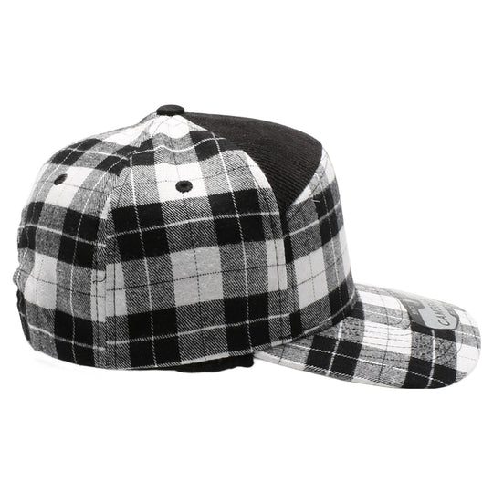 Plaid Camper Ear Flap [White/Black]