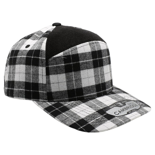 Plaid Camper Ear Flap [White/Black]