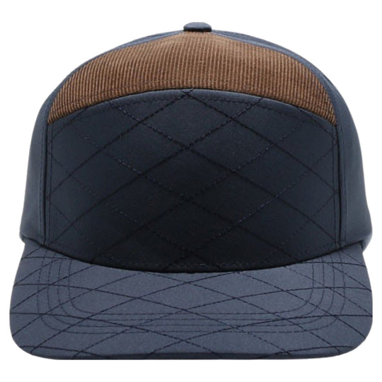 Quilt Camper Ear Flap [Navy/Brown]