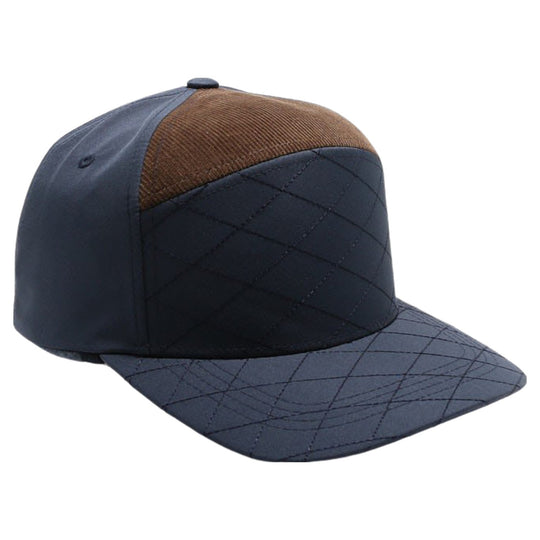 Quilt Camper Ear Flap [Navy/Brown]