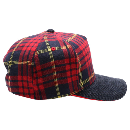 5 Panel Plaid Sandwich Visor [Red/Navy]