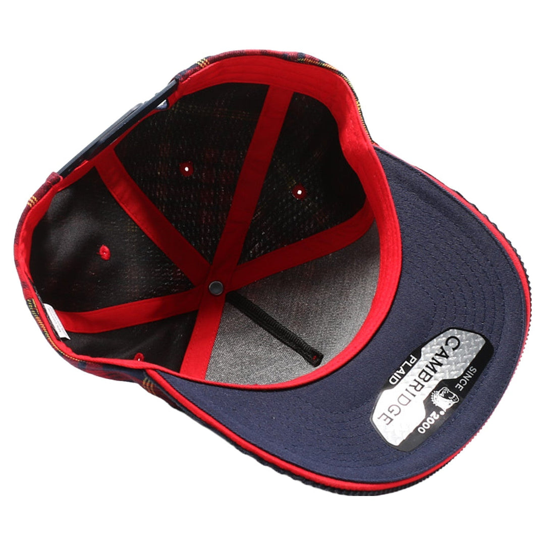 5 Panel Plaid Sandwich Visor [Red/Navy]