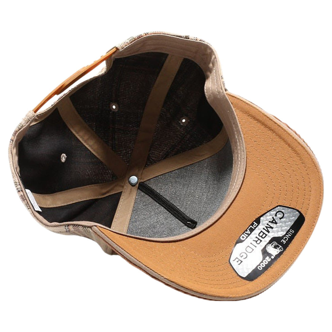 5 Panel Plaid Sandwich Visor [Khaki/Camel]